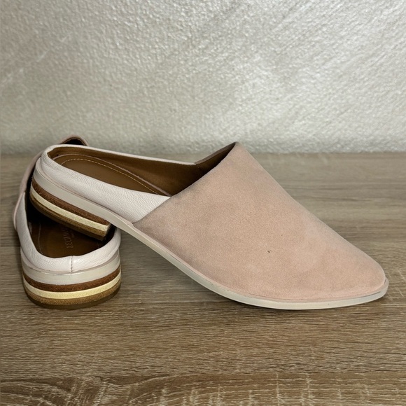 Kelsi Dagger Brooklyn Aiva Women's 10 Beby Pink Leather Off White Pointed Mules - Picture 8 of 8